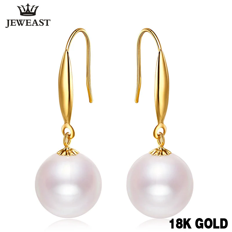 Nouveau 14k or Jaune 8 Mm Blanc Lisse Véritable Eau Douce Perle Boucles D/'oreilles Clou