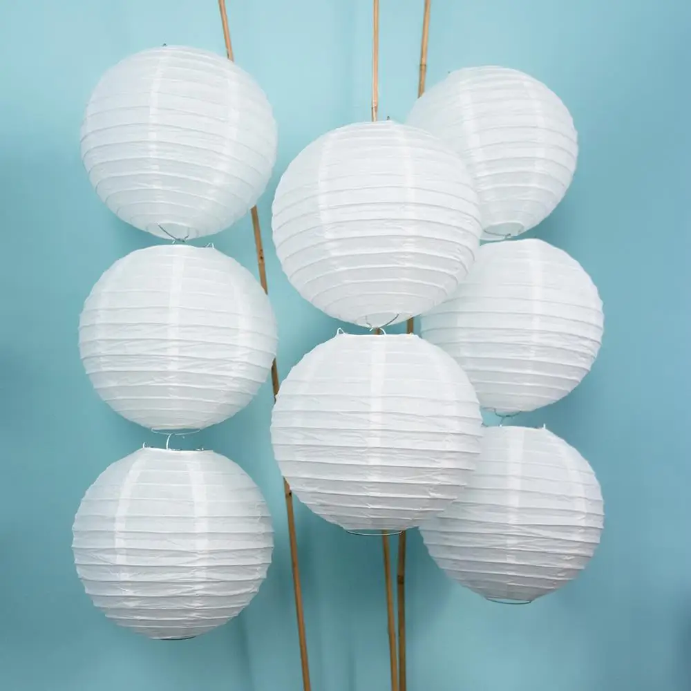 Buy 8" Round White Chinese Paper Lanterns Wedding