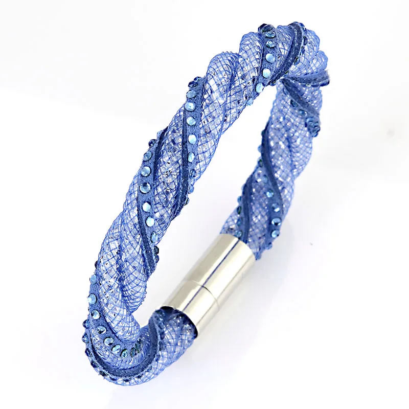 

Twisted Crystal Rhinestone Dust Friendship Magnetic Bracelets For Women Gift