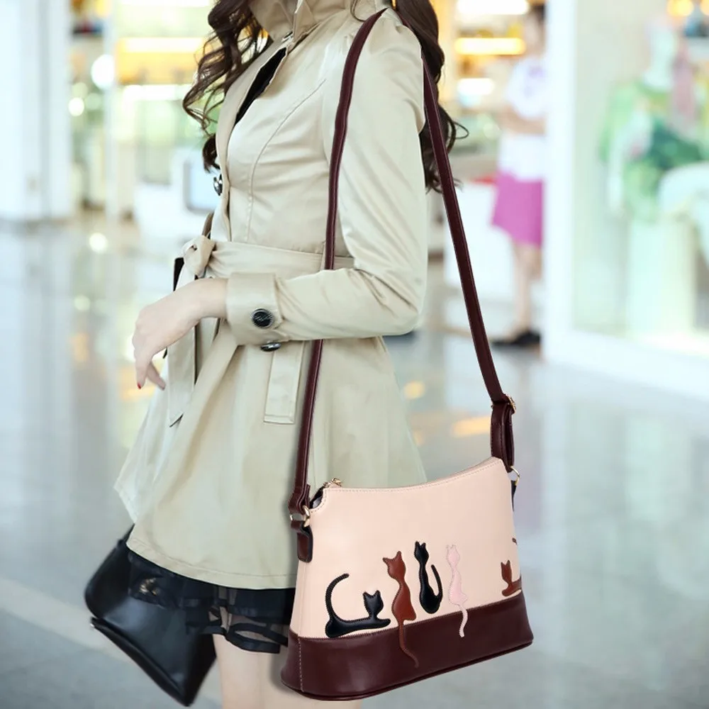 

2018 new Daily Mini Women Leather Messenger Bag Small Shoulder Bag Lady Handbag purse Rabbit Cat Crossbody Bags Bolsos Mujer