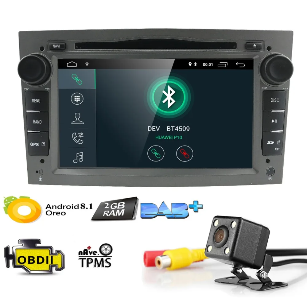 

Two Din Android 8.1 Car Radio DVD Player for Opel Astra Zafira Meriva Vectra Corsa Antara Bluetooth GPS Navi 2GB RAM DAB CAM Map