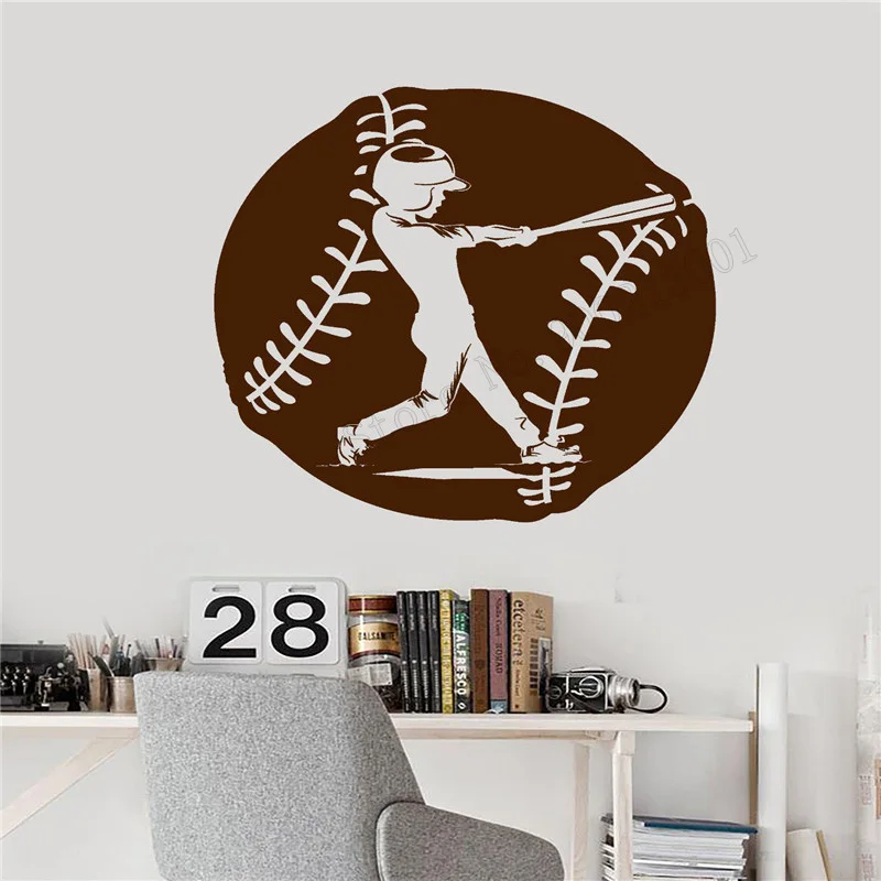 

Wall Art Sticker American Game Sports Room Decoration Baseball Player Poster Vinyl Removeable Mural Modern Ornament LY428