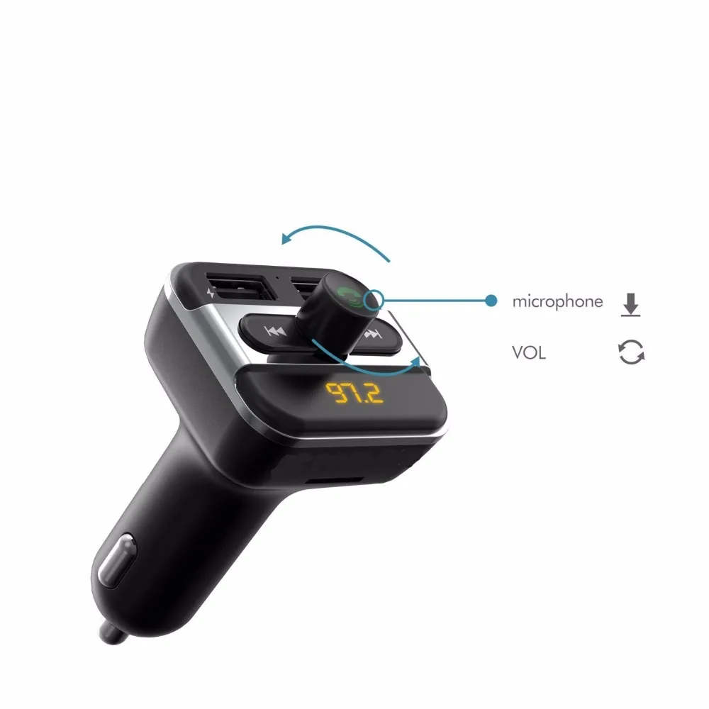 

BT20 5V 3.4A Dual USB Car Charger Bluetooth Handsfree Car Kit FM Transmitter For iPod, iPhone, iPad and other devices