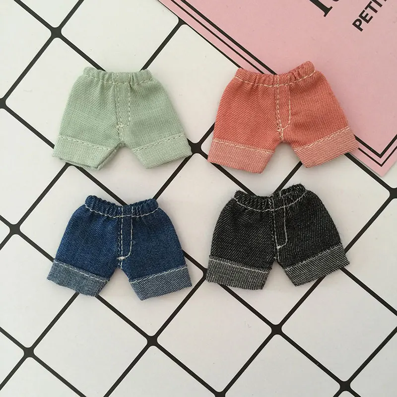 

OB11 doll clothes 1/12 BJD doll short trousers beautiful knot pig clay jeans pants Mini Obitsu 11 doll Accessories