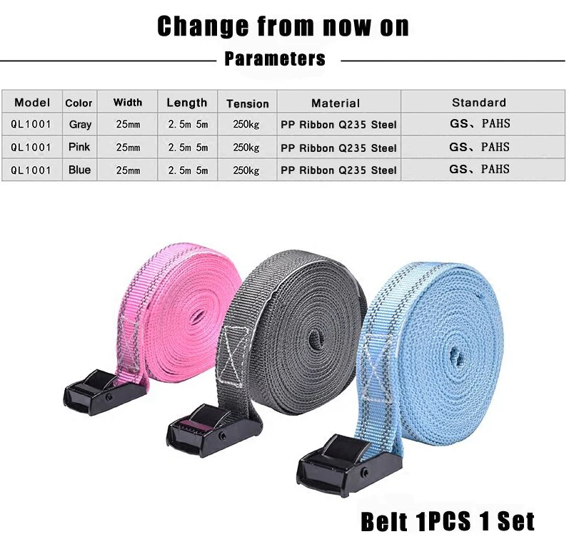 5M SUV self-driving fixed binding belt tensioner simple zinc alloy buckle tie device luggage strap tightener