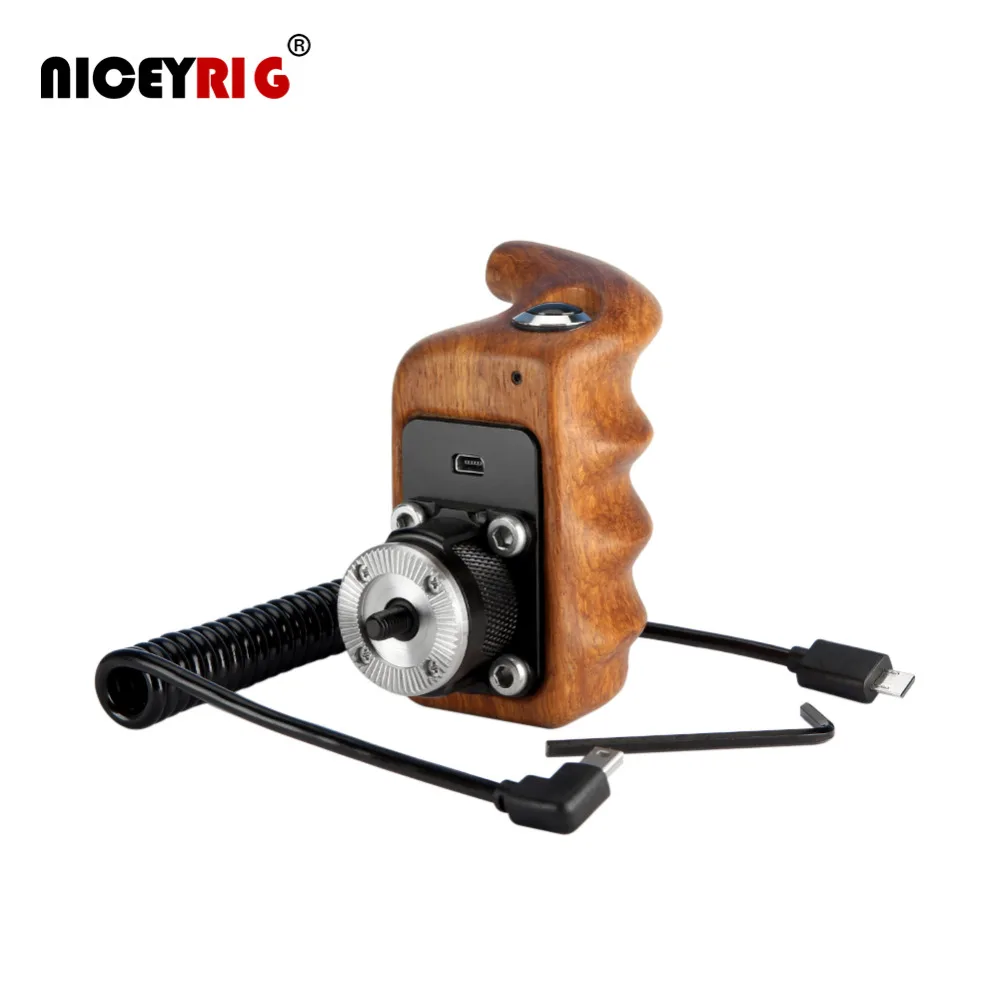 

NICEYRIG Camera Handle Wooden Handle Grip Handle Grip Camera Cage Wooden Handgrip DSLR Cage ARRI Rosette Video ON OFF Left-Ha