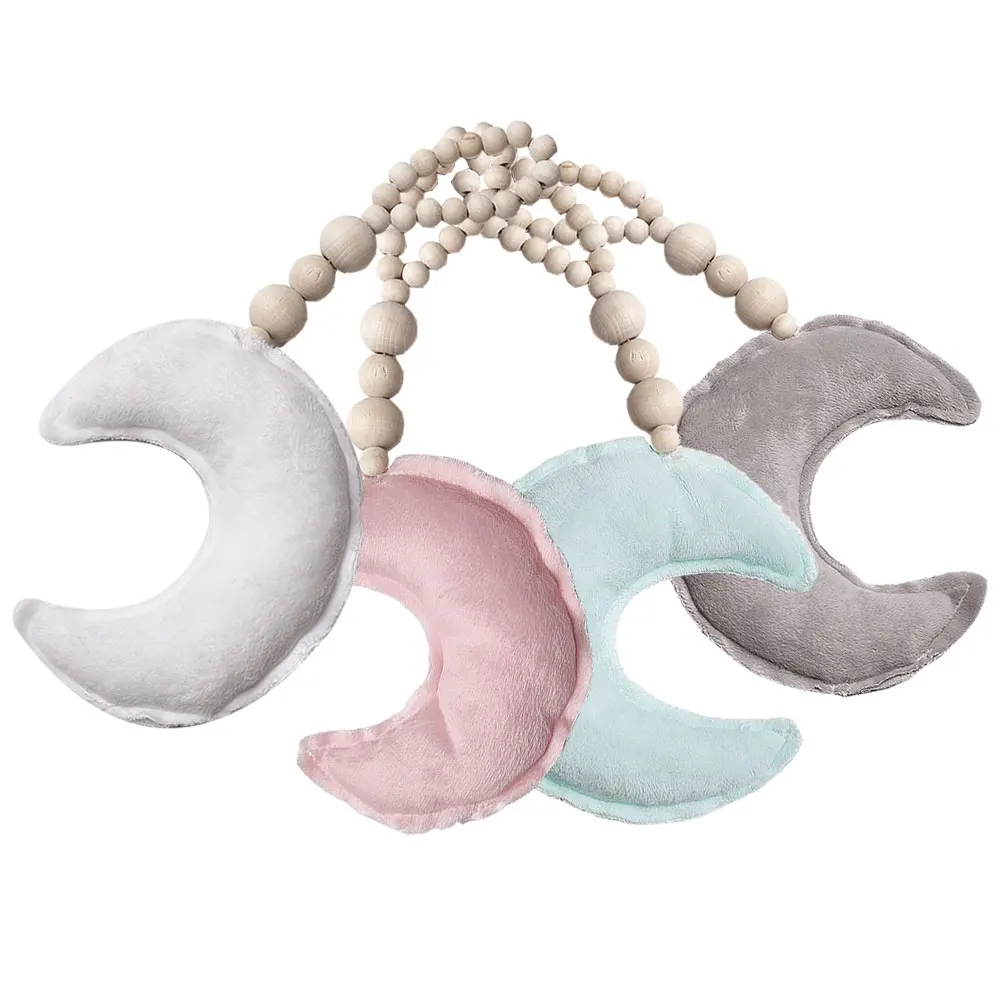 

Baby Nordic Moon Wooden Beads Decoration Toys Kids Bed Room Crib Tent Decor Ornaments Newborn Photography Prop Toy Gift
