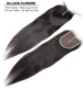 Luvin-extensiones de pelo brasileñas con encaje, accesorio capilar liso de Color Natural, con nudos blanqueados 4x4, Remy, 100% humano, parte media libre, 6A