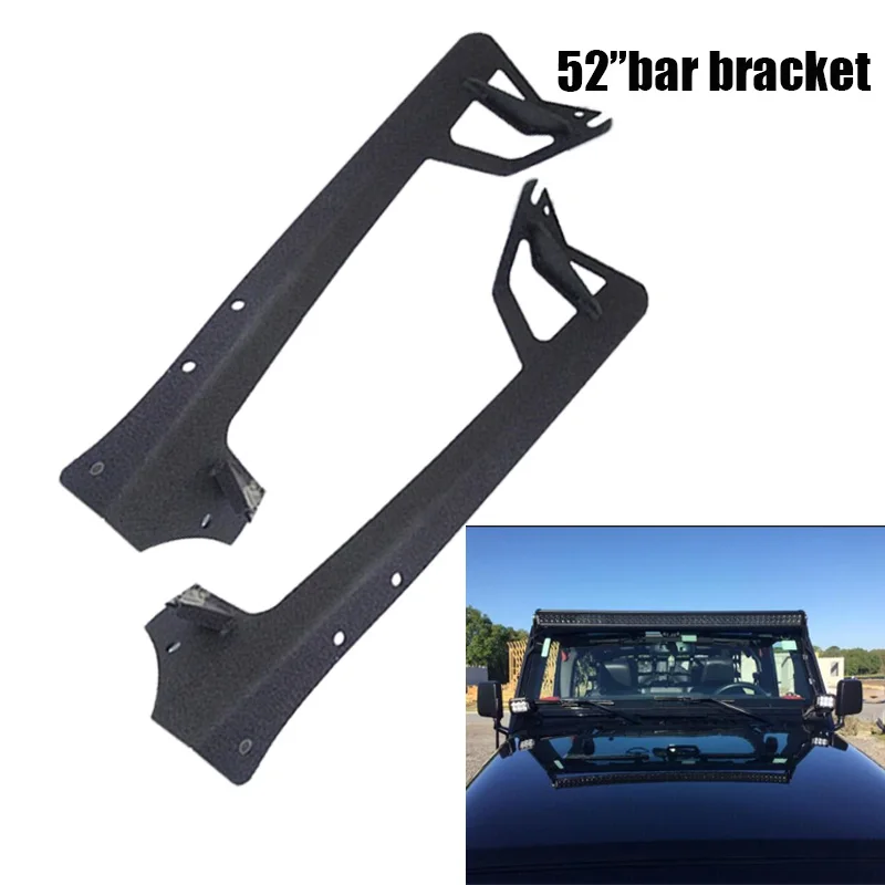 

52" LED Lights for 07-17 Jeep Wrangler JK Windshield Mounting Brackets for