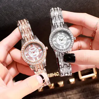 

2019 Ladies Wrist Watches Dress Gold Watch Women Crystal Diamond Watches Stainless Steel Silver Clock Women Montre Femme gift