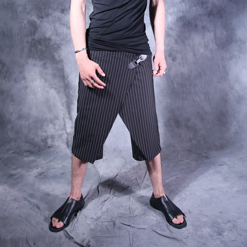 2016 New men's clothing Summer male casual capris personalized leather