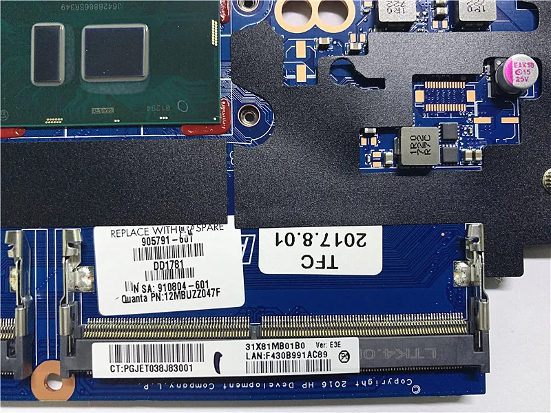 Материнская плата для ноутбука hp ProBook 440 G4 905791-601 Celeron 3865U DA0X81MB6E0 полностью протестирована