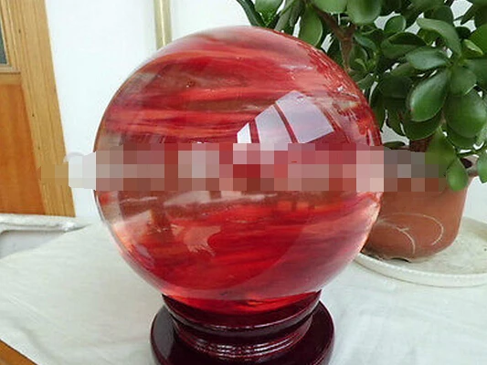 

A 429RED SMELT QUARTZ CRYSTAL SPHERE stand 120mm (0601)
