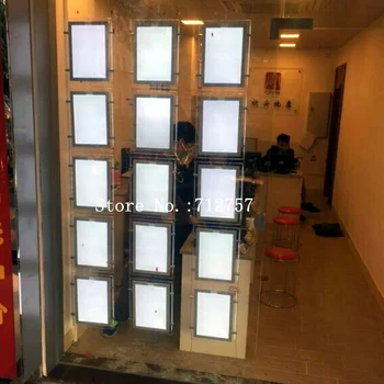

Vertical A3 One Side Acrylic Frame LED Light Pocket Real Estate Agent LED Window Display Frame Light Box Signs