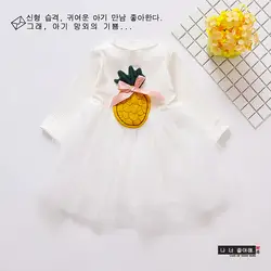Платье в стиле ананаса для девочек, весна 2019, одежда для девочек, хлопковая одежда, детское платье, одежда для маленьких девочек, платье с