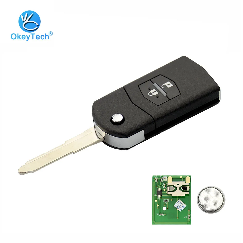 Складной ключ OkeyTech с 2 кнопками 315 МГц 4D63 чип транспондера необработанное пустое