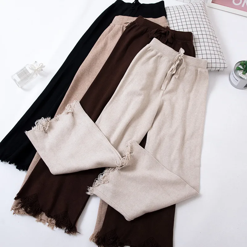 Women Long Pants Elastic High Waist Pants Autumn Winter