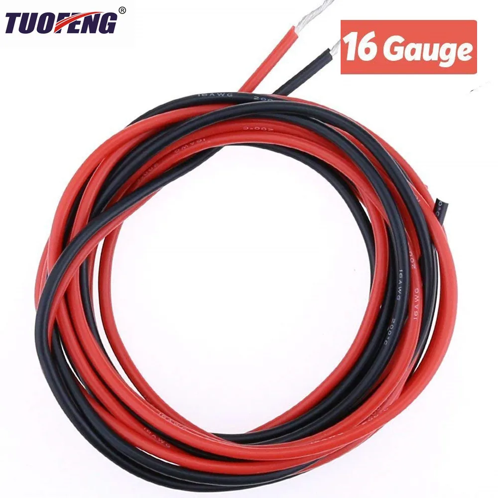 16 AWG Electrical Wire Black And Red Silicone Wire Hook Up wire Cable of Tinned copper wire High Temperature Resistant 16 AWG Electrical Wire Black And Red Silicone Wire Hook Up wire Cable of Tinned copper wire High Temperature Resistant