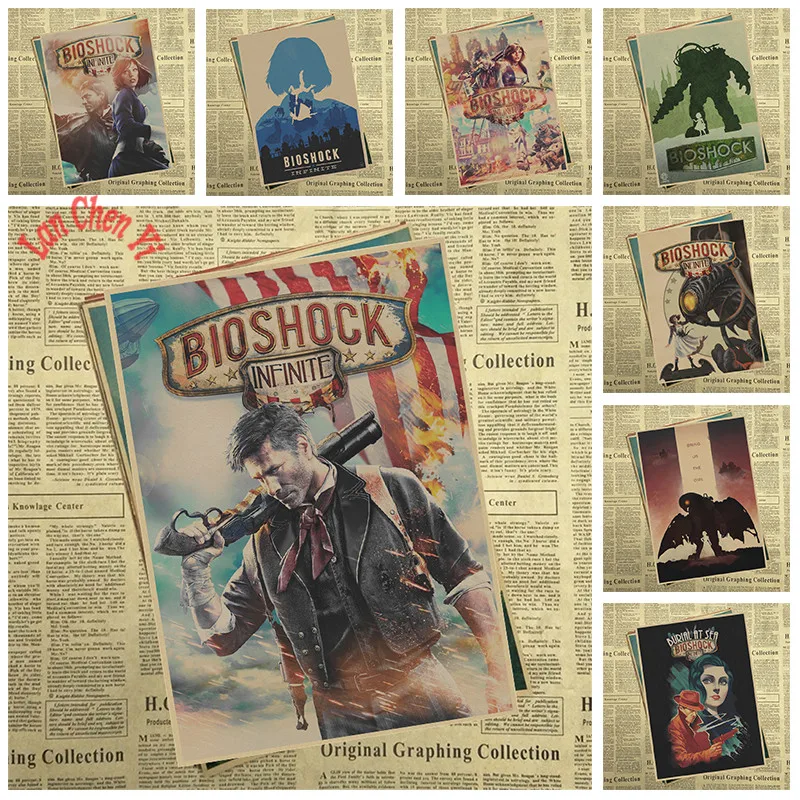 Bioshock Classic Game Kraft Paper Poster Office Gift Room Dining Home Decor Wall Sticker Design Bioshock Classic Game Kraft Paper Poster Office Gift Room Dining Home Decor Wall Sticker Design