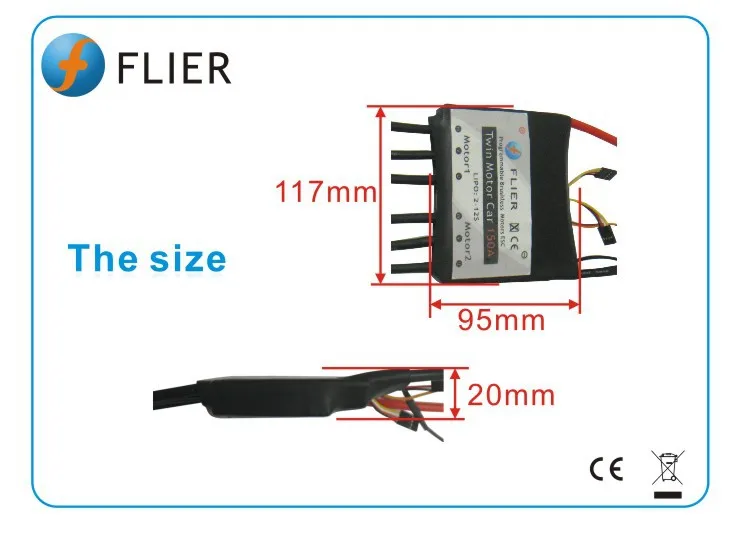 FATJAY FLIER 150A s 2-12 s двойной привод два двигателя 2-way ESC Бесщеточный Регулятор скорости с выключателем питания для электрического скейтборда