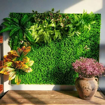 

green wall 40*60cm more type Popular green plant wall Home Green Plant Artificial Flower Plastic Garland artificial flowers wall