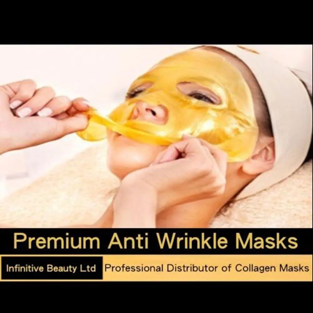

3pcs Gold Bio-Collagen Face Mask Crystal Gold Collagen Facial Mask Moisturizing Firming Oil-Control Skin Care Sheet Mask