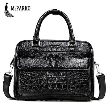 Luxury crocodile Briefcase genuine Leather alligator skin Bag men Businessman officer briefcase original leather 100% genuine real crocodile belly skin women backpack bag matt alligator skin small lady backpack daily bag strap top handles