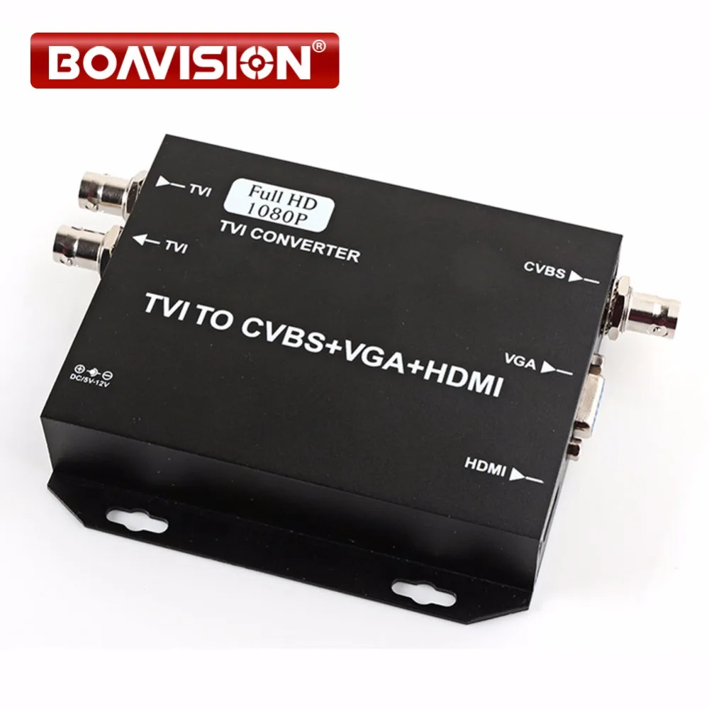 

2016 NEW TVI Camera Signal to HDMI/VGA/CVBS Converter Support HDMI+VGA+CVBS(BNC) Output 1080P@25/30Hz HD Video Converter-Black
