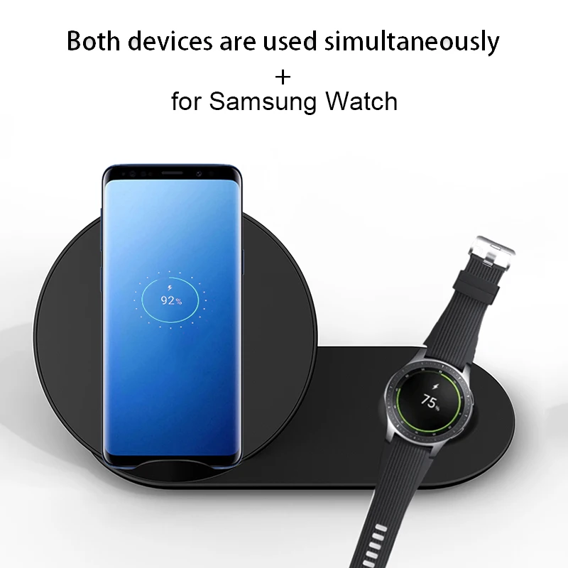 Быстрое беспроводное зарядное устройство Qi для iPhone, samsung, для iWatch 1, 2, 3, 4, samsung gear S2, S3, беспроводной зарядный коврик, держатель для телефона, подставка - Тип штекера: For Samsung