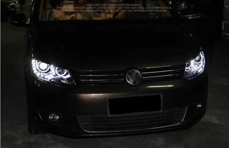 Hireno фары для 2010-2015 Volkswagen Touran фар сборки фар светодиодный DRL ангел объектив двойной луч ксеноновые 2 шт