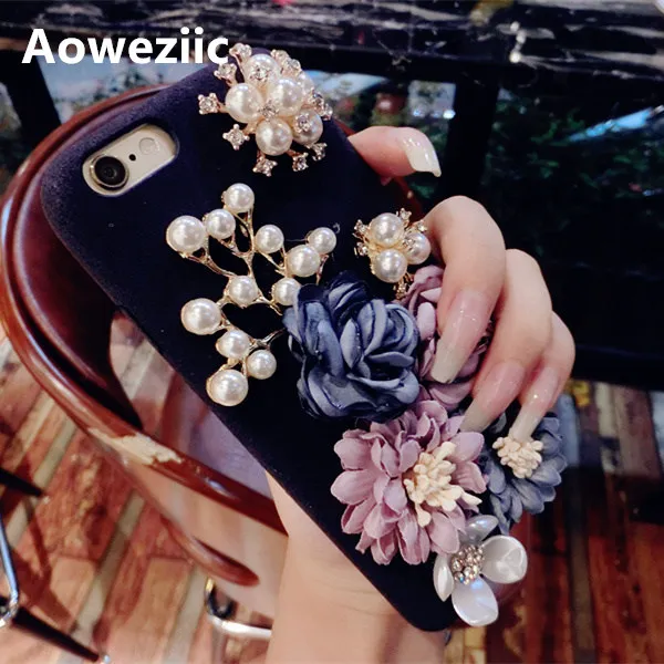 

South Korea luxury flowers personality creativity for iphone 7 7plus 6plus 6S phone case silicone tide brand shell female model