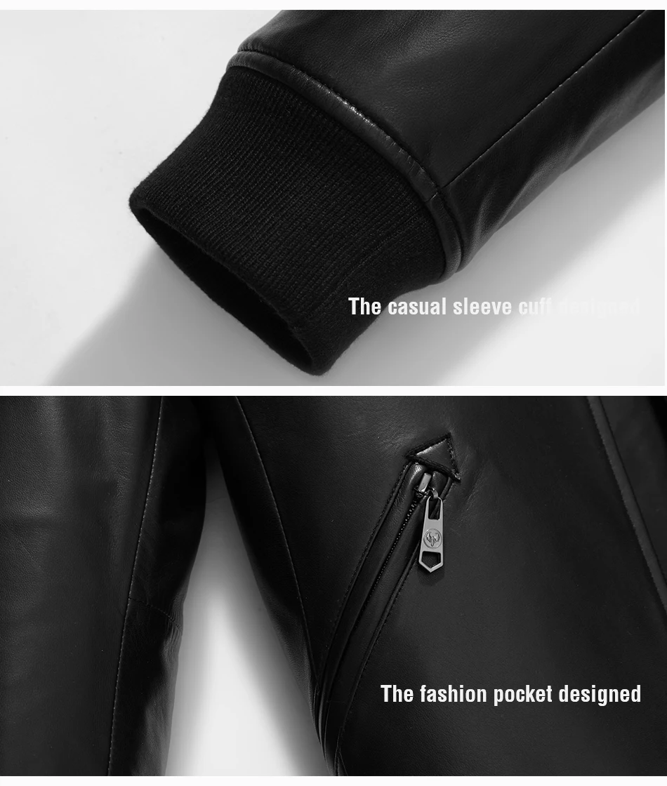 Flash Deal Golomise&Imbettuy Men Fashion Real/Genuine Sheepskin Leather Jacket/Coat Overcoat 9