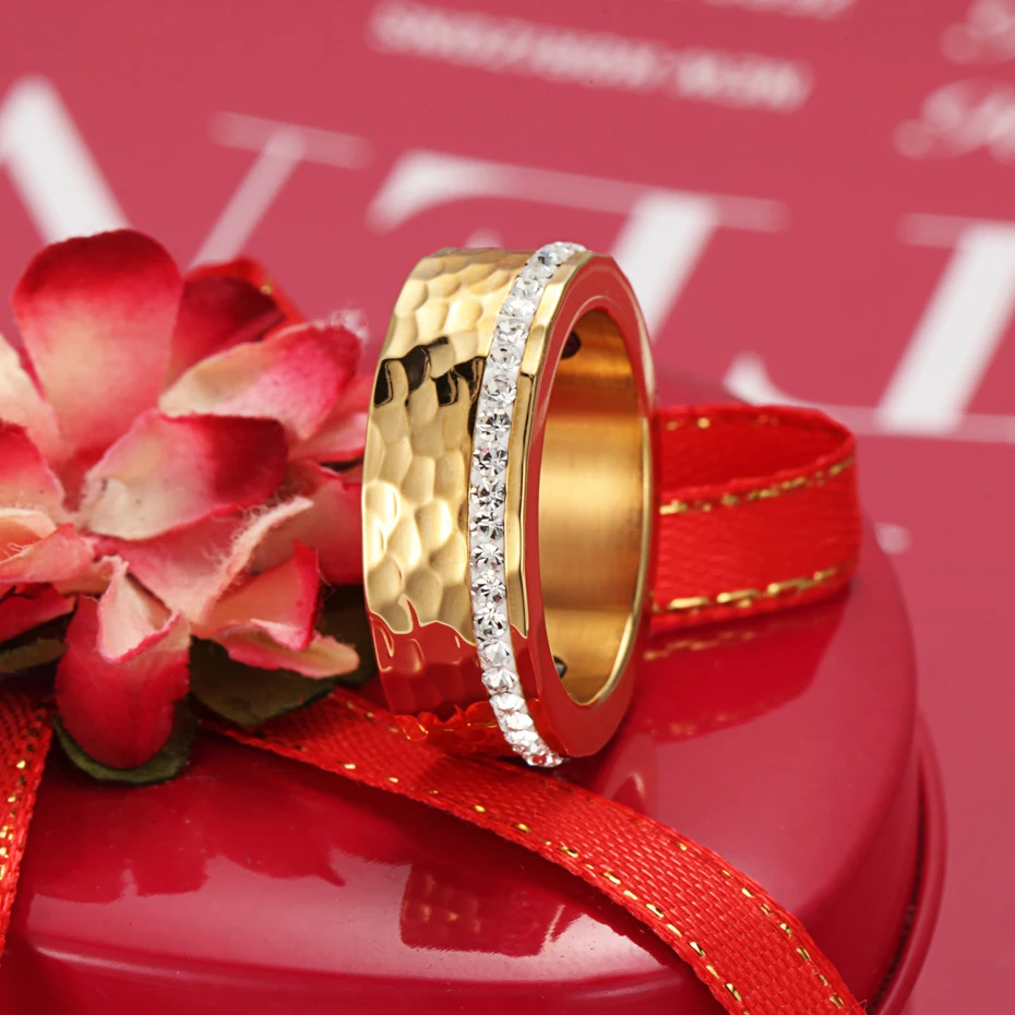 RainSo женское кольцо гематит кольцо здоровья полный стразы элегантный нержавеющая сталь Био энергия Магнит ювелирные изделия размер США мужские кольца
