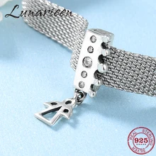 Аура ангела 925 пробы Серебряные Зажимы Подвески бусины с CZ подходят Оригинальное отражение браслет для изготовления украшений вручную