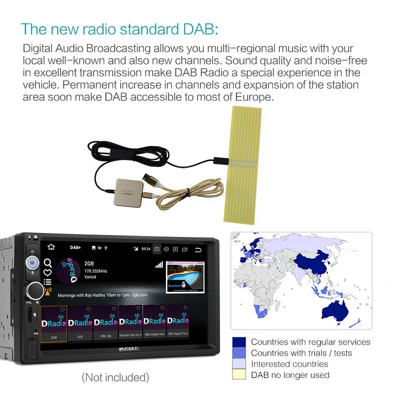 DAB + цифровой радиоприемник с антенной для Android автомобильный DVD GPS стерео DAB/DAB