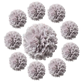 

10 Pieces Silk Chrysanthemum Artificial Flower Heads Embellishment for Wedding Decorations - Grey
