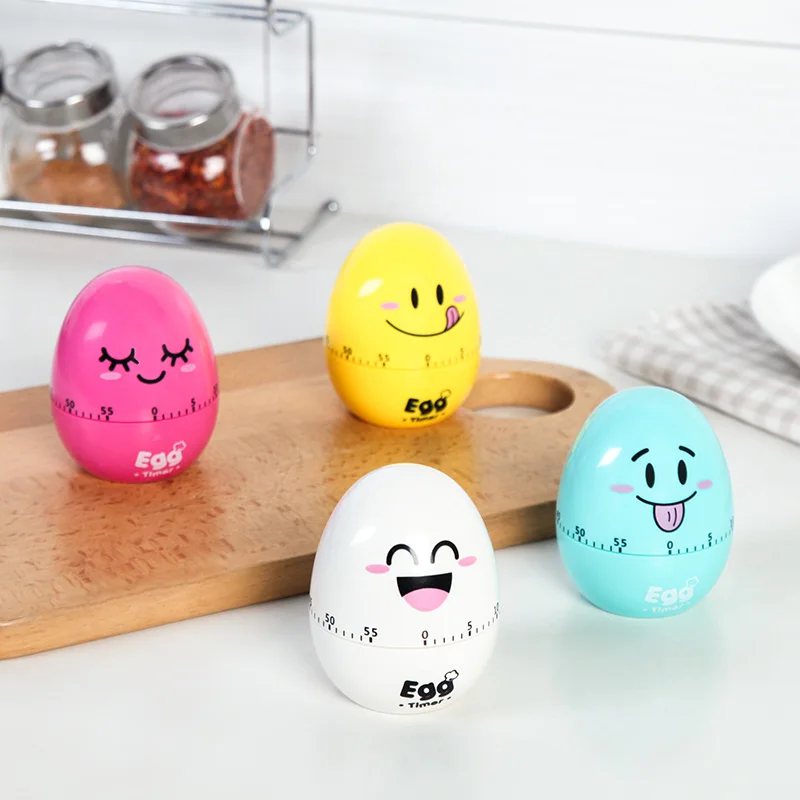 

Lovely 3D Egg Designed Mechanical Timer for Kitchen Cooking Oven Baking Plastic Dial Scale Tomato Work Study Timer Alarm Clock