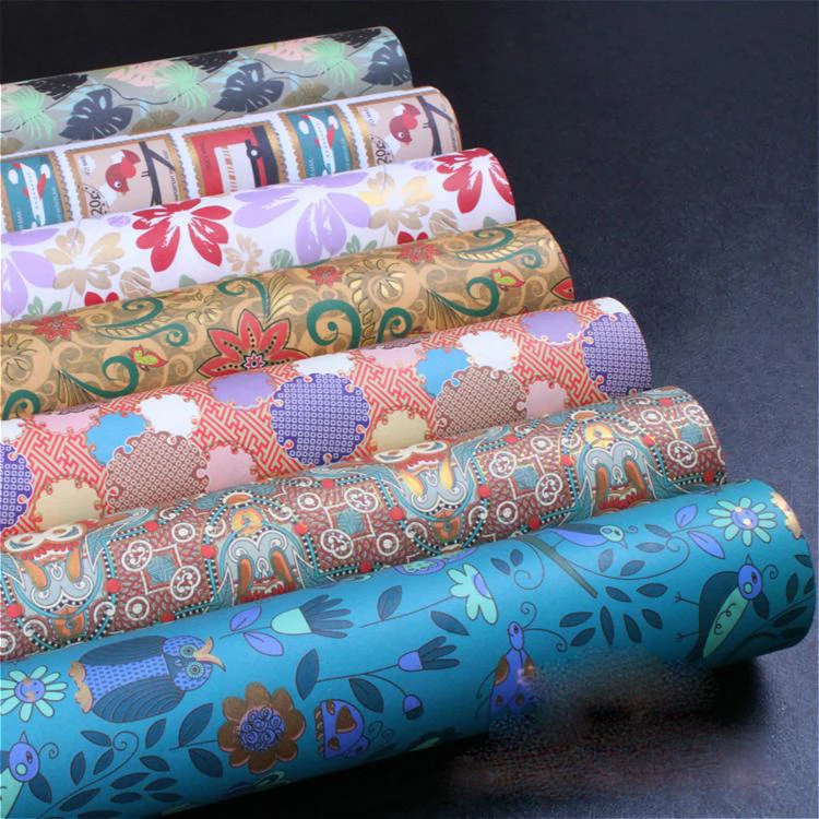 

single pattern printed cute cartoon flower vine golden glitter gift wrapping paper book protect party decoration paper 20sheets