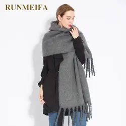Runmeifa зима имитация кашемира шали шарф для модные; женские; теплые шарфы пашмины платок женский зимний шарф Элитный бренд