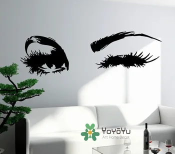 

Girls Wink Sexy Art Wall Stickers Home Livingroom Modern Decoration Wall Decals Salon Fashion Woman Eyes Wall Mural Stickers T-9