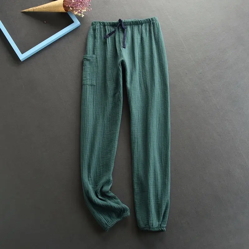 Spring Pijama Women Loose Pajamas Soft Pyjamas 100% Cotton Gauze Sleepwear Pants