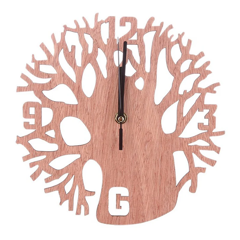 Newest Modern 3D Wooden Tree Wall Clock DIY Watches Office Home Living Room Decor Gift 3 Tree