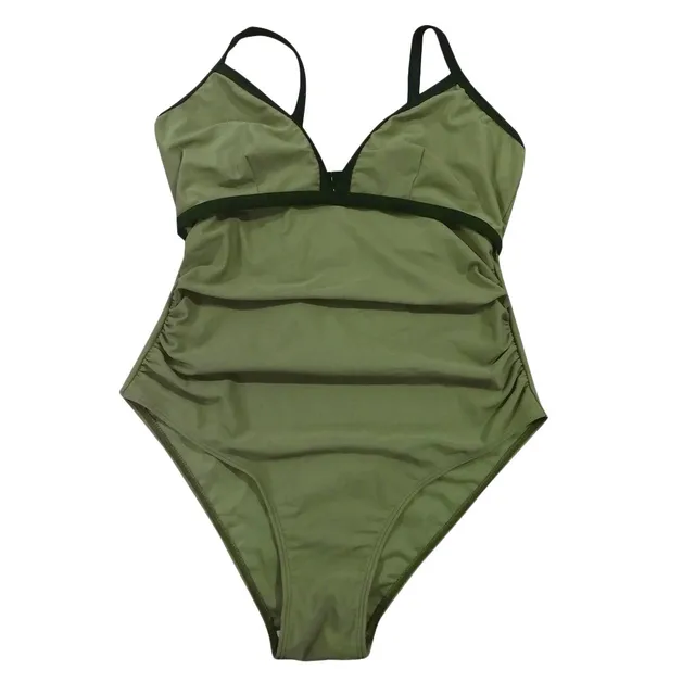 Maternity swimsuit Women Solid Strappy Swimsuit Bikinis Halter Pregnant