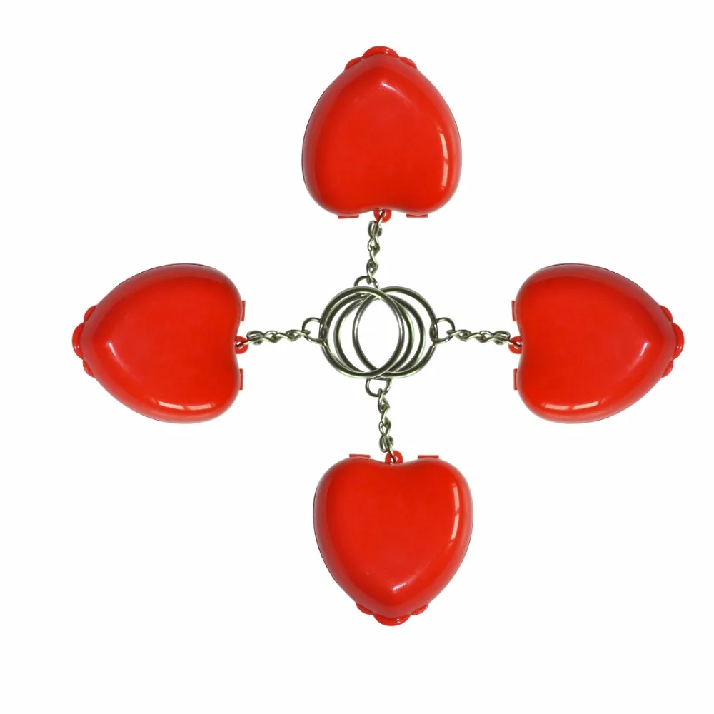 1PCS New Protect CPR Masks KeyChian Mouth To Mouth Rescue Shields in mini Heart Box Red