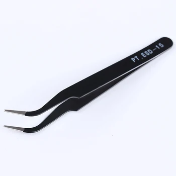 

1 Pc Black Curved Tweezer Nail Rhinestone Picker Tool for Nail Peel Off Liquid Tape Eyelash Nippers Nail Art Tools
