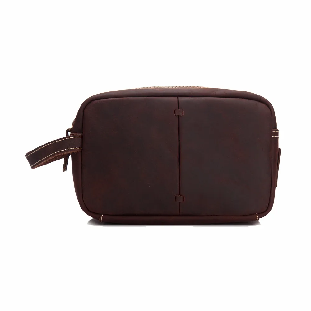 

Genuine Cowhide Leather Vintage Style Cosmetic Handbag Makeup Toiletry Necessaries Make Up Case Bag Organizer Bag MS3331