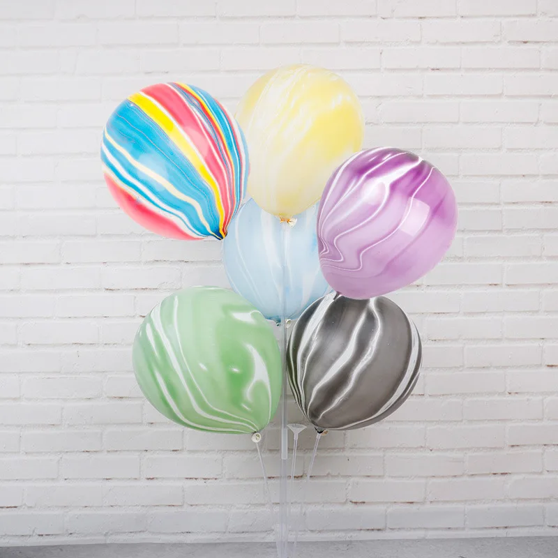

8pcs 12 Inch Agate Latex Colorful Balloons Party Decoration Balloons Thickened Cloud Balloon For Kids Birthday Party Supplies