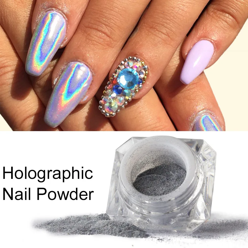 Ellwings Glitter Holo Rainbow Powder Nail Art Decorations Chrome Dust