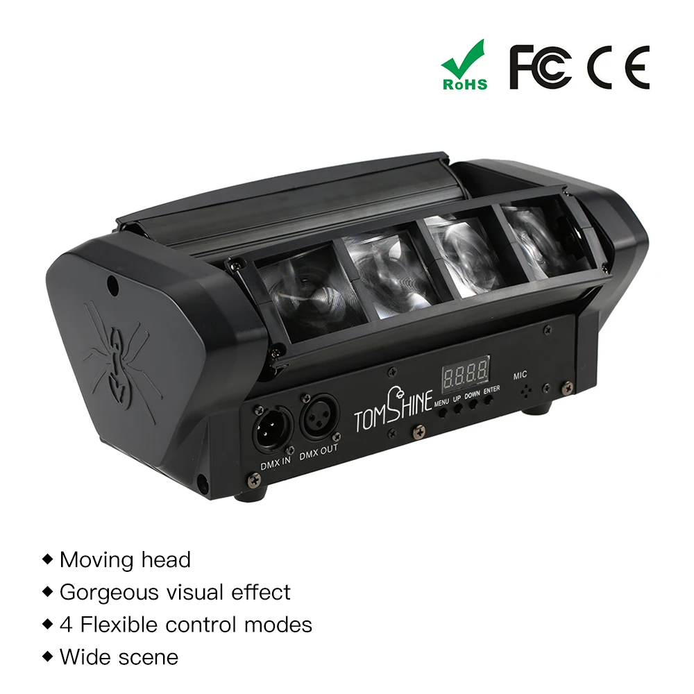 

Professional Rgbw 4In1 Led Spider Beam Light Sound Control Master-Slave Disco Dj Light Bar Beam Moving Head Dmx512 Stage Light