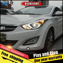 Автомобильный стиль светодиодный фары для hyundai Elantra 2012- для Elantra Головной фонарь светодиодный DRL Объектив двойной луч H7 HID Xenon Биксеноновые линзы